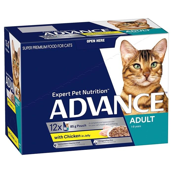 Advance Chicken & Turkey in Jelly Adult Cat Food 85g x12 - PetBuy