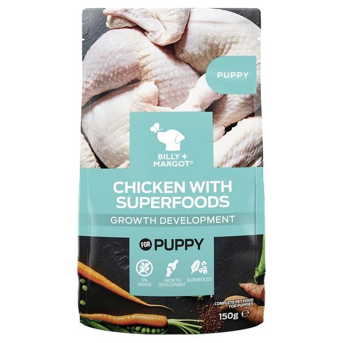 Billy & Margot Chicken Superfoods Puppy Pouch 150g - PetBuy