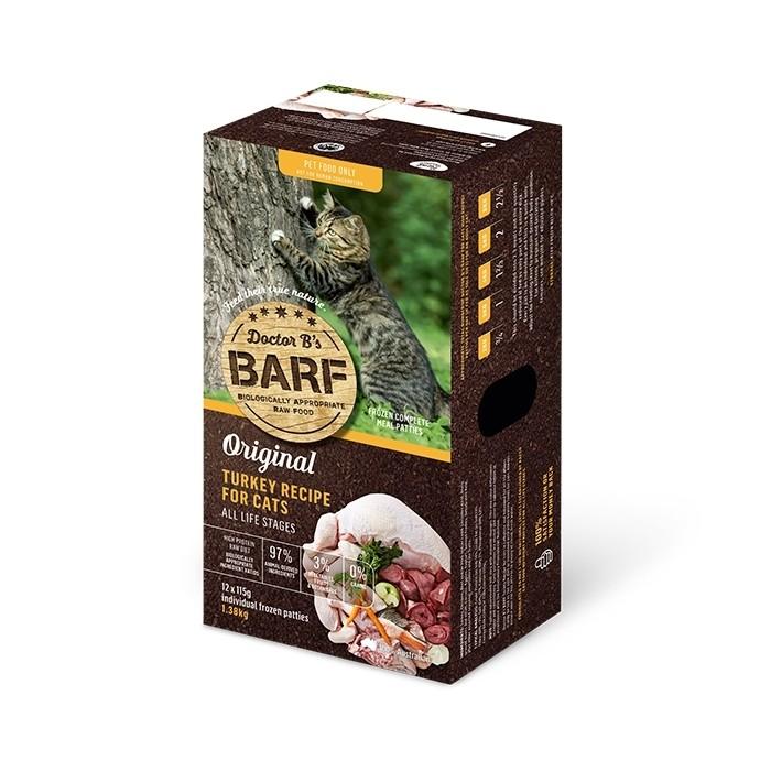 Doctor B's Barf Frozen Turkey Cat Patties 1.38kg - PetBuy