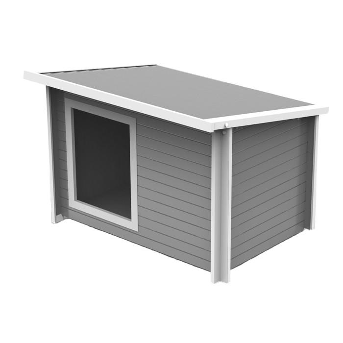 Ecoflex Rustic Lodge Dog Kennel Grey - PetBuy