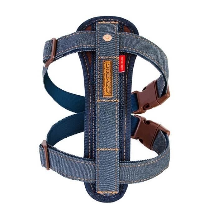 Ezydog Chest Plate Dog Harness Denim - PetBuy