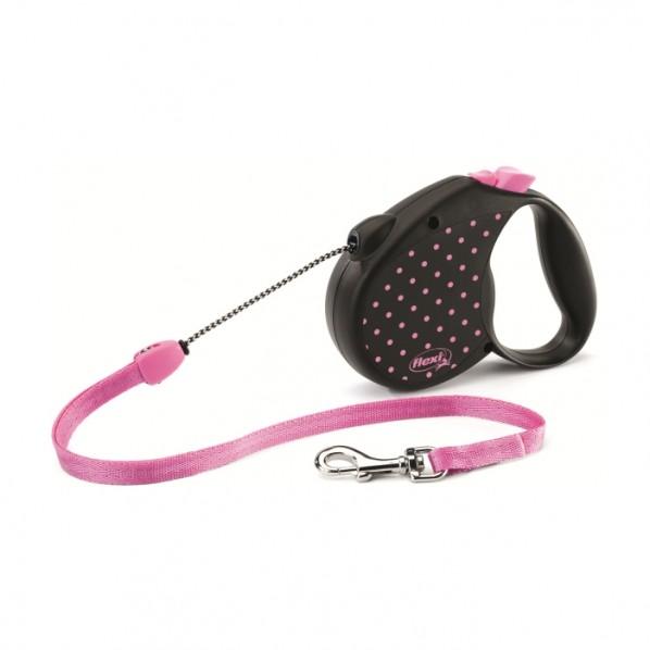 Flexi Dots Cord Dog Lead Pink Medium - PetBuy