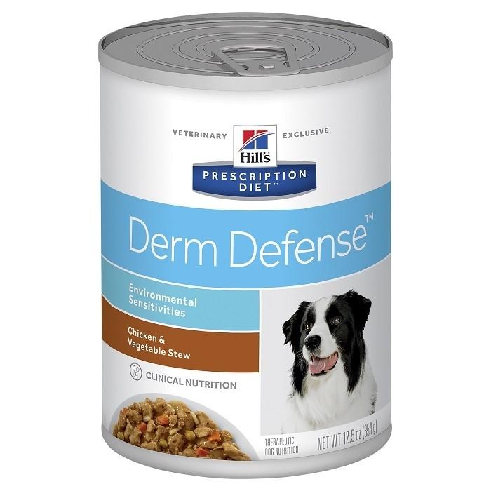 Hills Prescription Diet Derm Defense Chicken and Vegetable Adult Dog Food 354gx12 - PetBuy