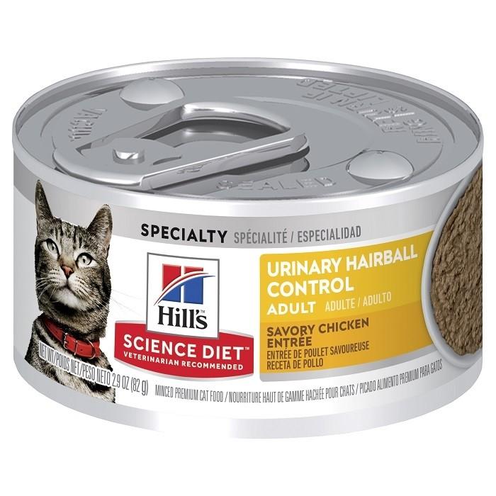 Hill's Science Diet Adult Cat Food Urinary Hairball Control 82g x24 - PetBuy