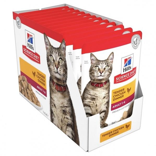 Hill's Science Diet Chicken Adult Cat Wet Pouch 85g x12 - PetBuy