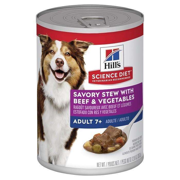 Hill's Science Diet Mature Adult 7+ Beef & Vegetable Dog Food 12 x 363g - PetBuy