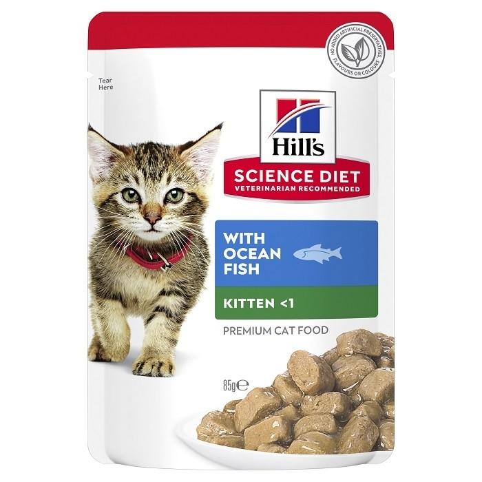 Hill's Science Diet Ocean Fish Kitten Wet Pouch 85g x12 - PetBuy