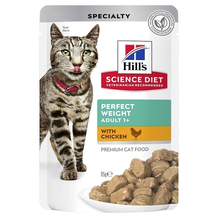 Hill's Science Diet Perfect Weight Adult Cat Wet Pouch 85g x12 - PetBuy