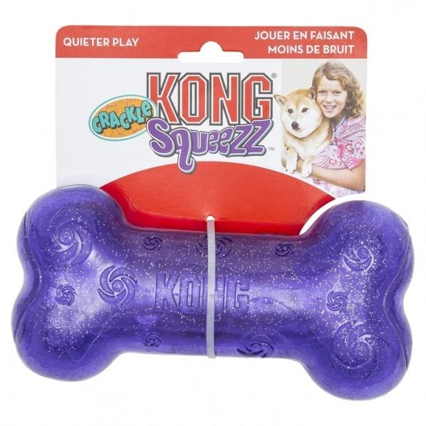 KONG Squeezz Crackle Bone Dog Toy Large - PetBuy