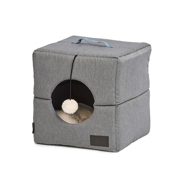 La Doggie Vita Water Resistant Fold Down Cat Cube Grey - PetBuy