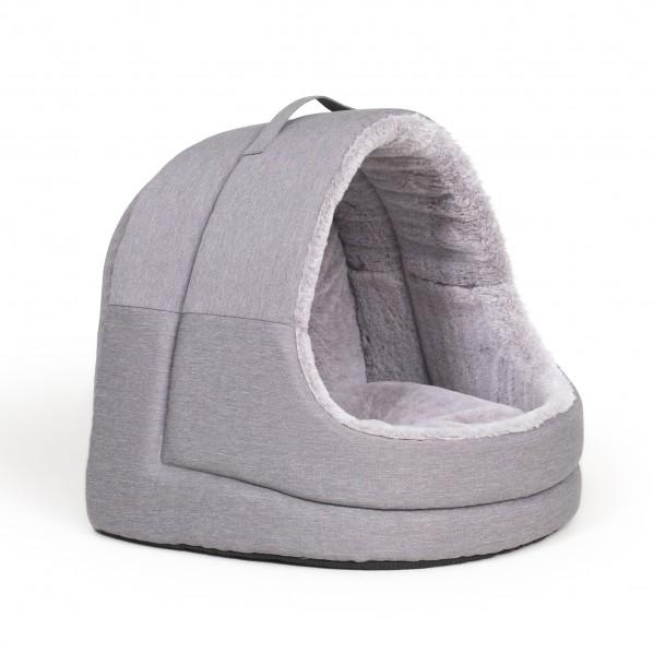 La Doggie Vita Water Resistant Hooded Cat Dome Grey - PetBuy