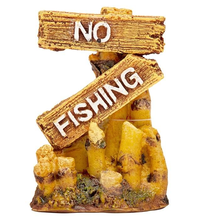 Let's Decorate Aquatic Ornament No Fishing Sign Asst Small - PetBuy