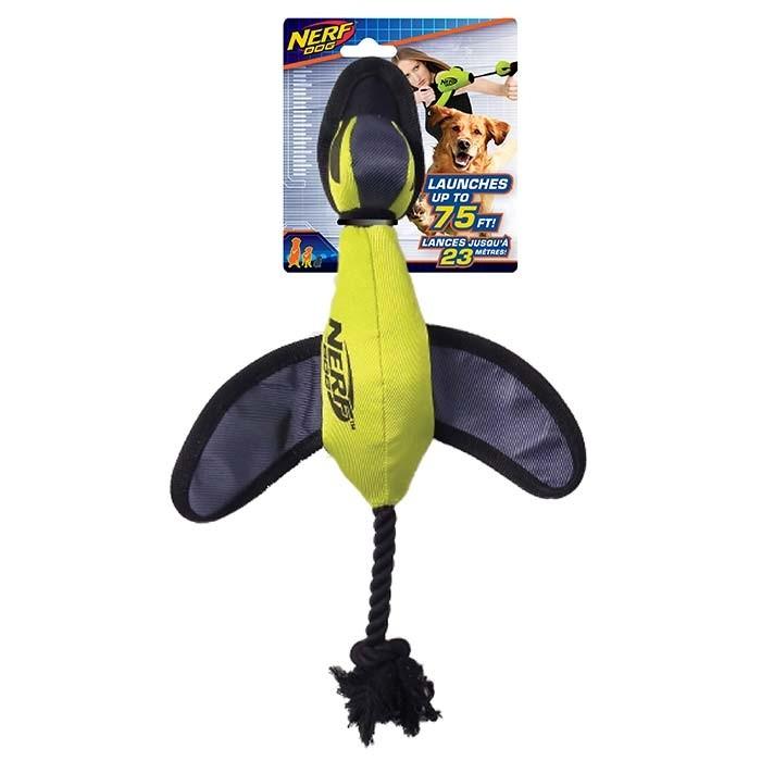 NerfPet Crinkle Wing Launching Duck Dog Toy Green 41cm - PetBuy