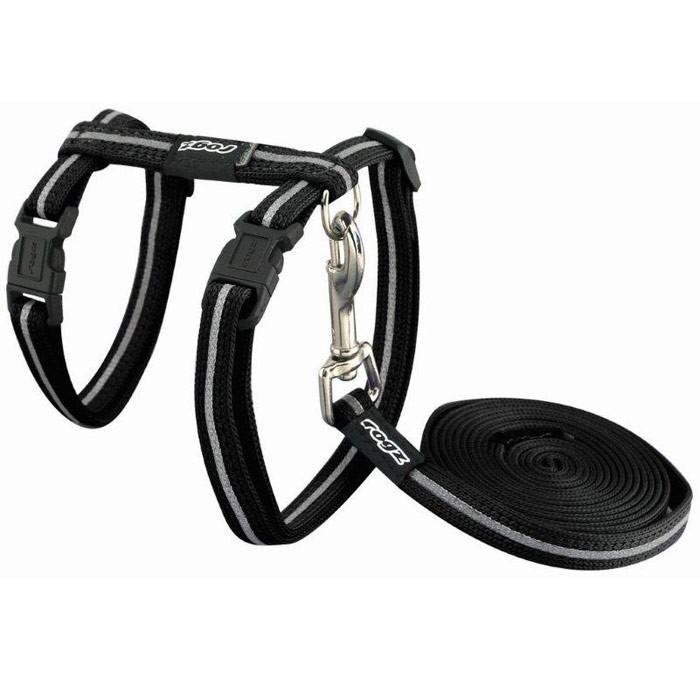 Rogz Alleycat Harness & Lead - Black - PetBuy