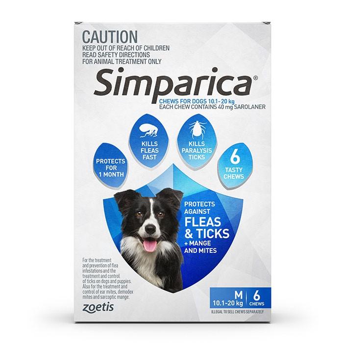 Simparica For Medium Dogs 10.1 - 20kg - PetBuy