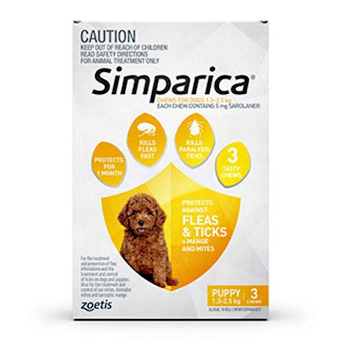 Simparica For Puppies 1.3 - 2.5kg 3Pack - PetBuy