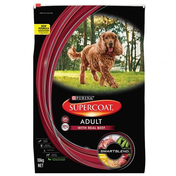 Supercoat Beef Adult Dog Food 18Kg - PetBuy