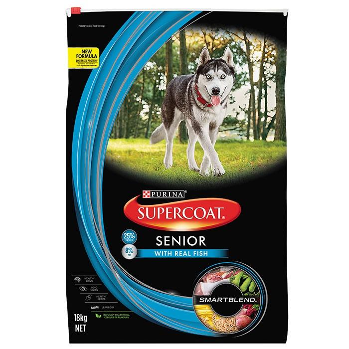 Supercoat Tuna Senior Dog Food 18Kg - PetBuy