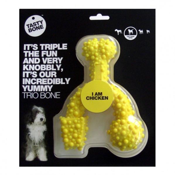 Tasty Bone Rubber Trio Bone Chicken - Large - PetBuy