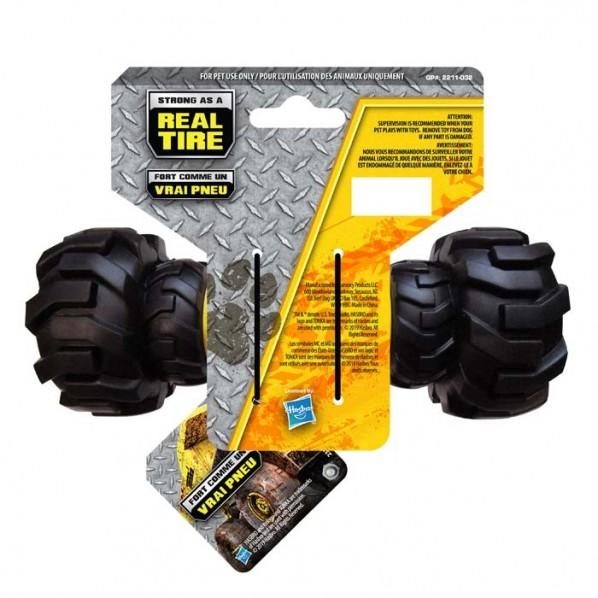 Tonka Axle Tread Treat Holder Dog Toy Black Yellow 17cm - PetBuy