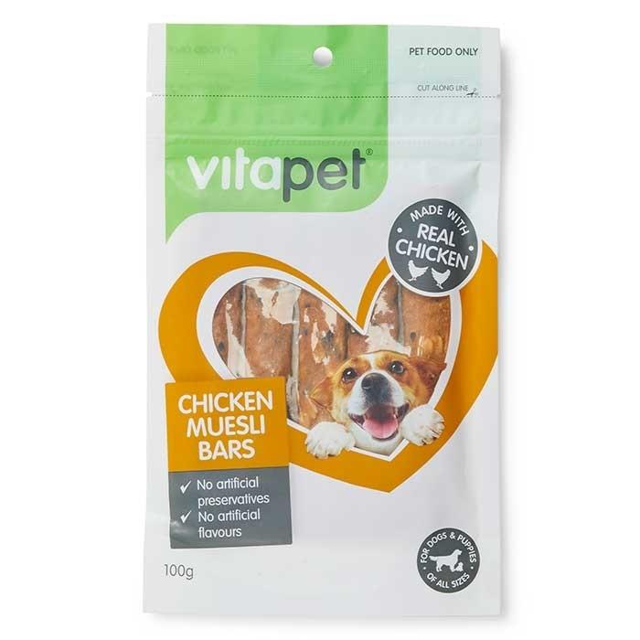Vitapet Chicken Muesli Bar Dog Treat 100g - PetBuy
