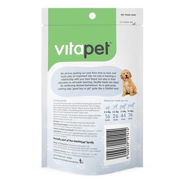 Vitapet Pocket Trainer Chckn Swt Ptato Blubrry Dog Treat 70g - PetBuy
