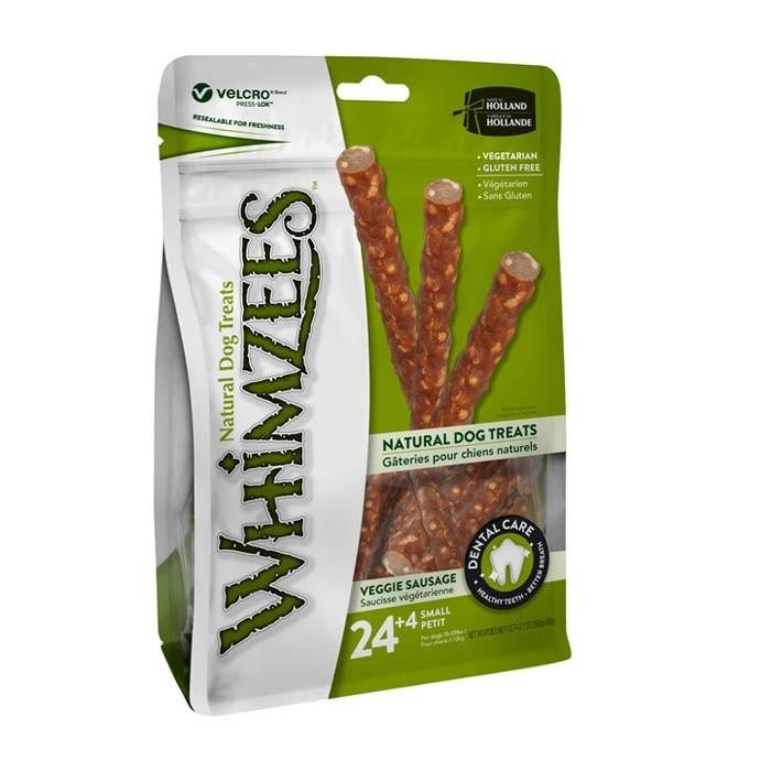 Whimzees Natural Dog Treats Veggie Sausage 24 Pack - PetBuy